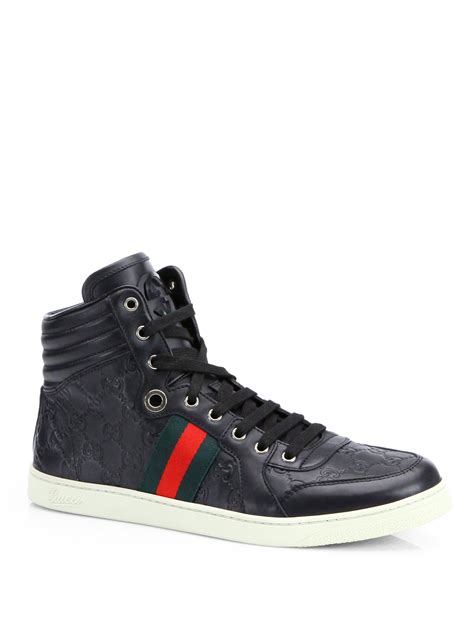 high top gucci sneakers black